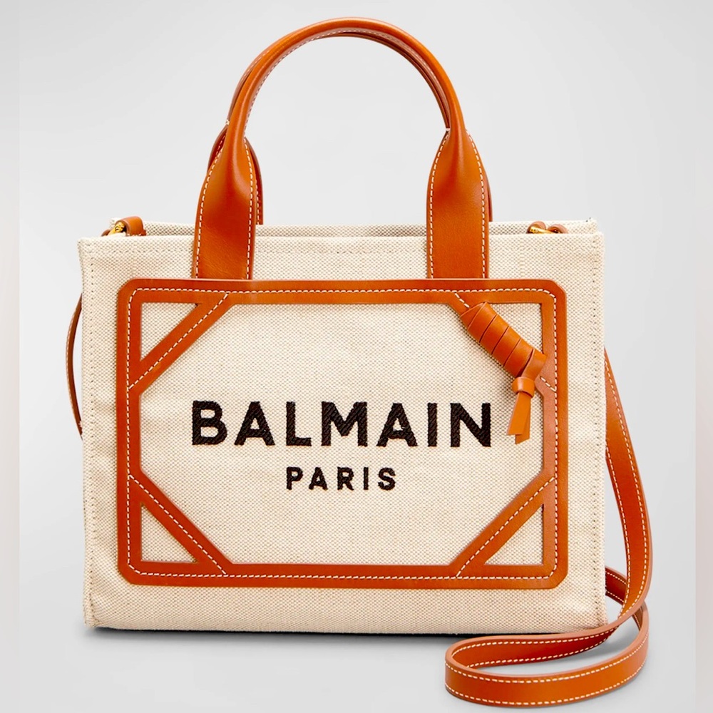 Balmain Logo Embroidered B-Army Small Tote Bag